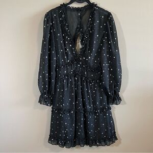 ✨ Women’s Black Silver Star Dress Small